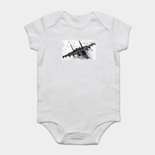 Aviation Fighter Jet white Baby Bodysuit